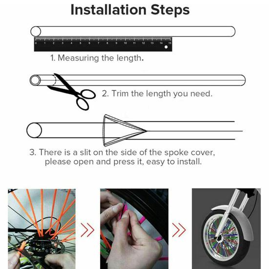 72 шт. накладки на спицы, универсальные, простые в установке пластиковые накладки на спицы мотоцикла для горного велосипеда