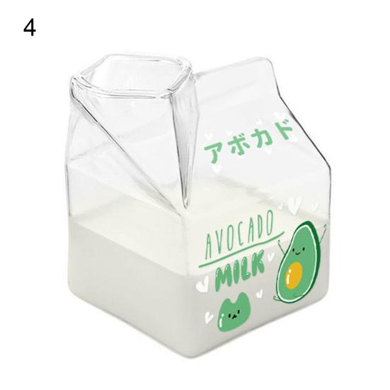 400 мл уникальный дизайн, чашка для молока, квадратная форма, фруктовый принт, коробка для молока, чашка для воды для завтрака