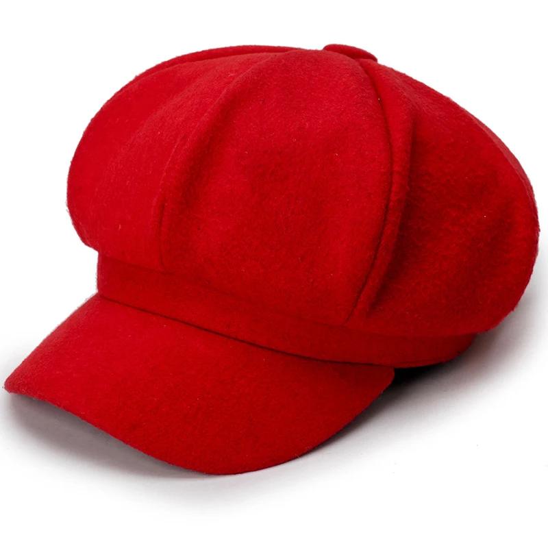 Woolen Solid Color Beret Fashion Outdoor Cotton Hat Autumn and Winter Windproof Hats Men's and Women's Universal Caps