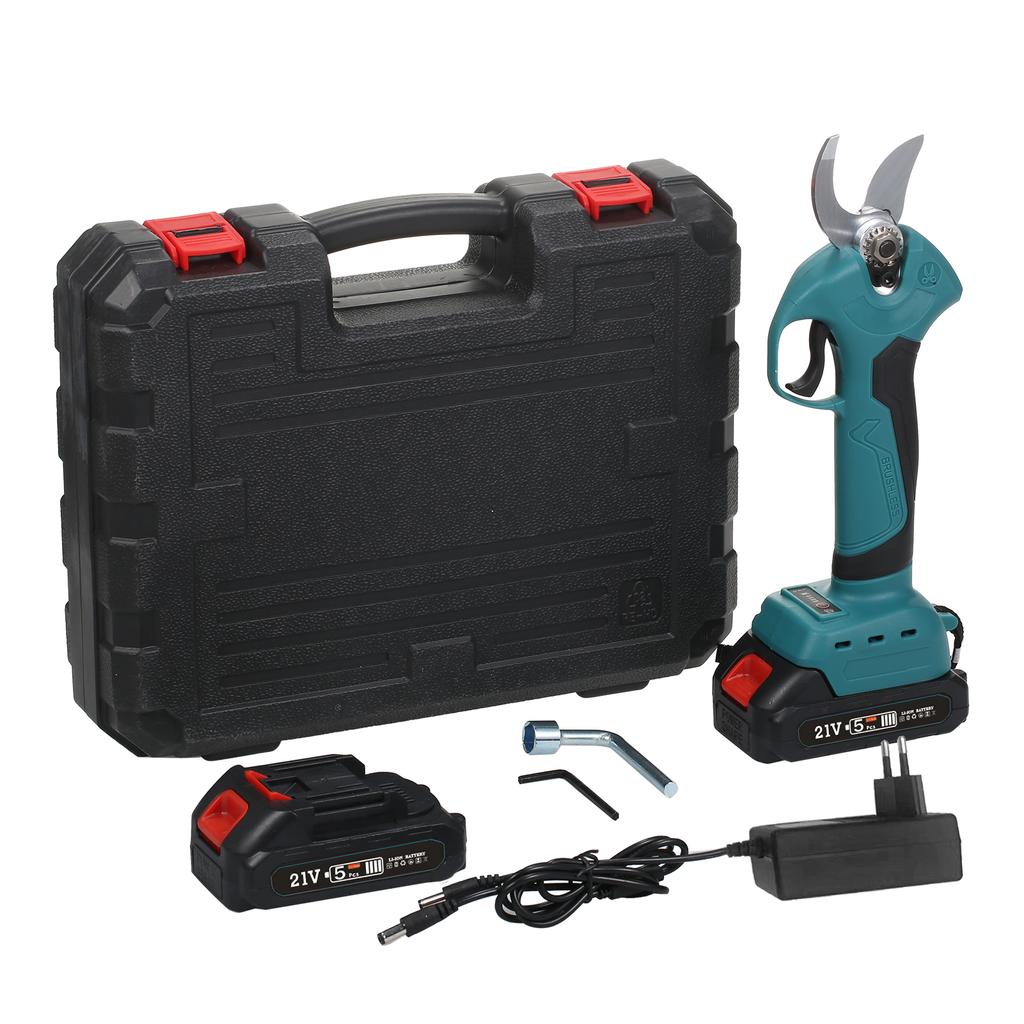 Бесщеточные аккумуляторные электрические секаторы 21 В, 2 упаковки, резервная перезаряжаемая литиевая батарея 2000 мАч