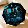 Wednesday Addams 8 Ribs 3Fold Black Glue Uv Protection Umbrella Sun Protection Rainproof Compact Folding Umbrella For Travel Daily Use C923745