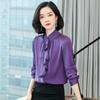 Women's 2025 Fashion Slim Fit Long Sleeve Ruffled Mulberry Silk Satin Shirt