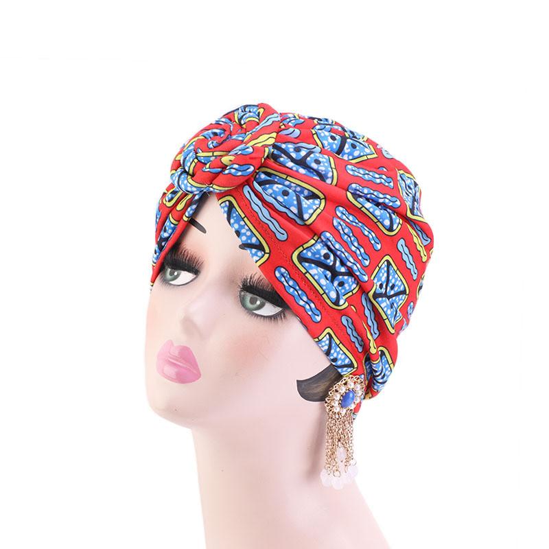 Модная шляпа African Wind Baotou Cap Vortex Knotted Turban Hat Chemo Cap Muslim Hat