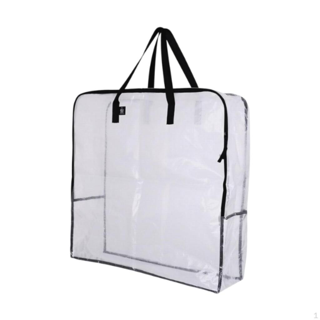 Clear Moving Duffle Bag Packing Supplies with Zipper Carrying Closet Organizer Storage Tote for