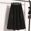 Dimanaf 2025 New Autumn Plus Size Long Women A-Line Skirts Elastic Waist Oversize Elegant High Waist Skirts Solid