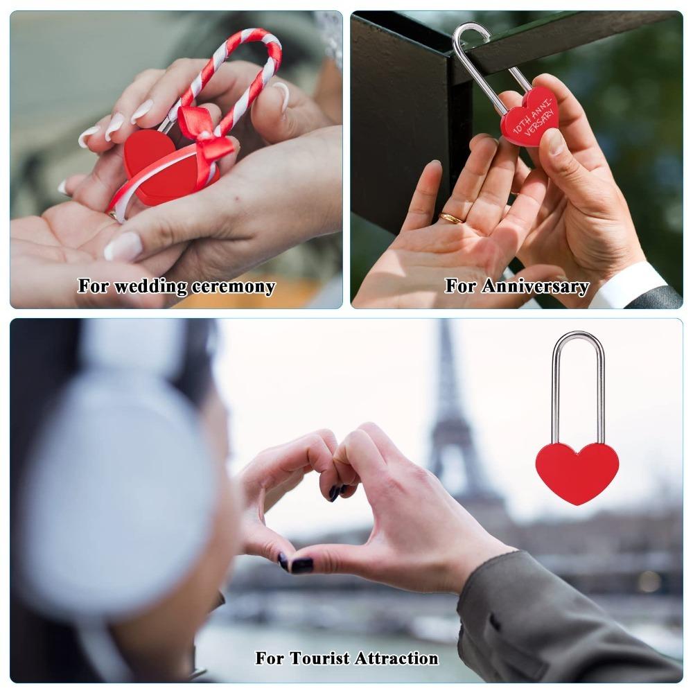 Многоцветный замок любви 3,5 дюйма 50 мм одинарный замок с сердечком, гладкий замок с сердечком, юбилей