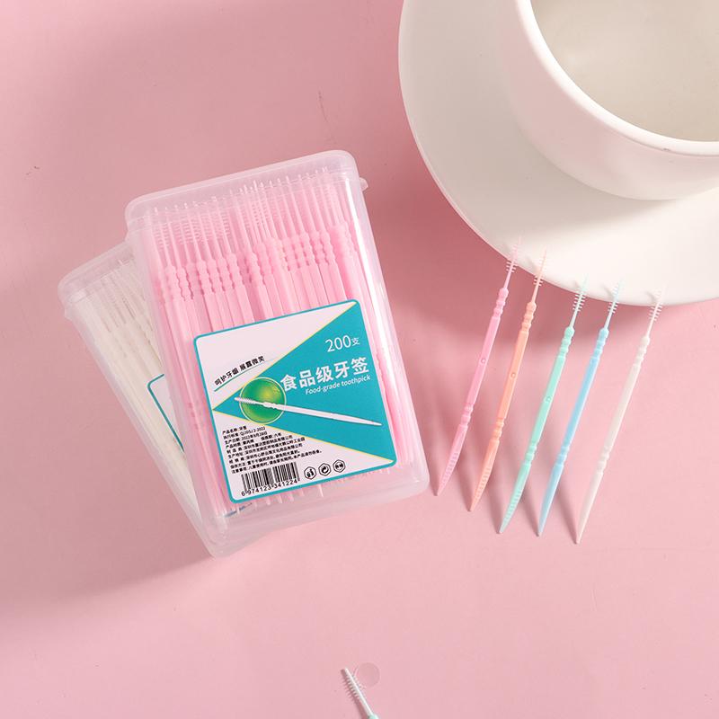 200 шт./кор., зубная нить с двойной головкой, межзубная зубочистка, щетка для зубов, зубная палочка для ухода за полостью рта, зубочистки, зубочистка