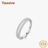 Tancise Classic 925 Sterling Silver Zircon Ring Ladies Jewelry Wedding Promise Party Gift