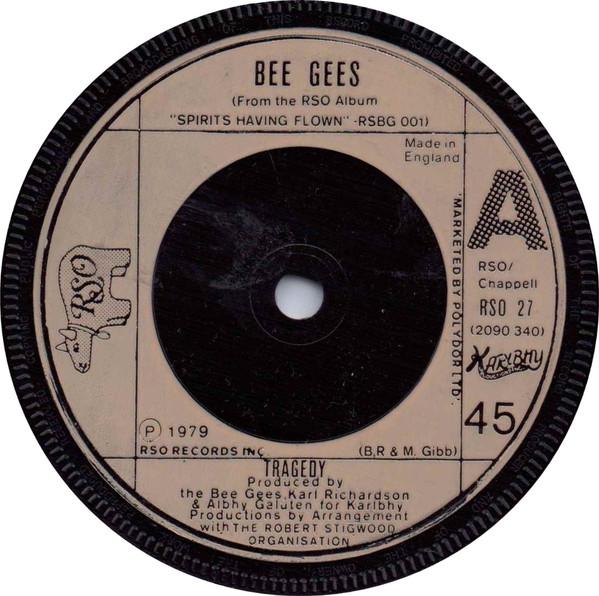 7-дюймовая пластинка BEE GEES - Tragedy RSO27 RSO 1979 UK Соул/Фанк Б/У