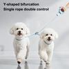 Двусторонняя цепь-поводок для собак с ручкой против скольжения, высокопрочная плетёная нейлоновая веревка, регулируемая длина, Y-образный поводок для питомца