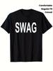 Стильные графические футболки SWAG для мужчин и женщин - Свободные футболки с коротким рукавом и круглым вырезом