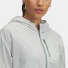 Under Armour Женская куртка Launch Ss25 Outdoor Woven Raglan с капюшоном и длинными рукавами, серая 1381881-377