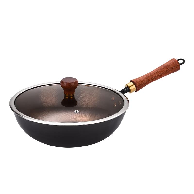 San Jiaolong Hammered Wrought Iron Wok