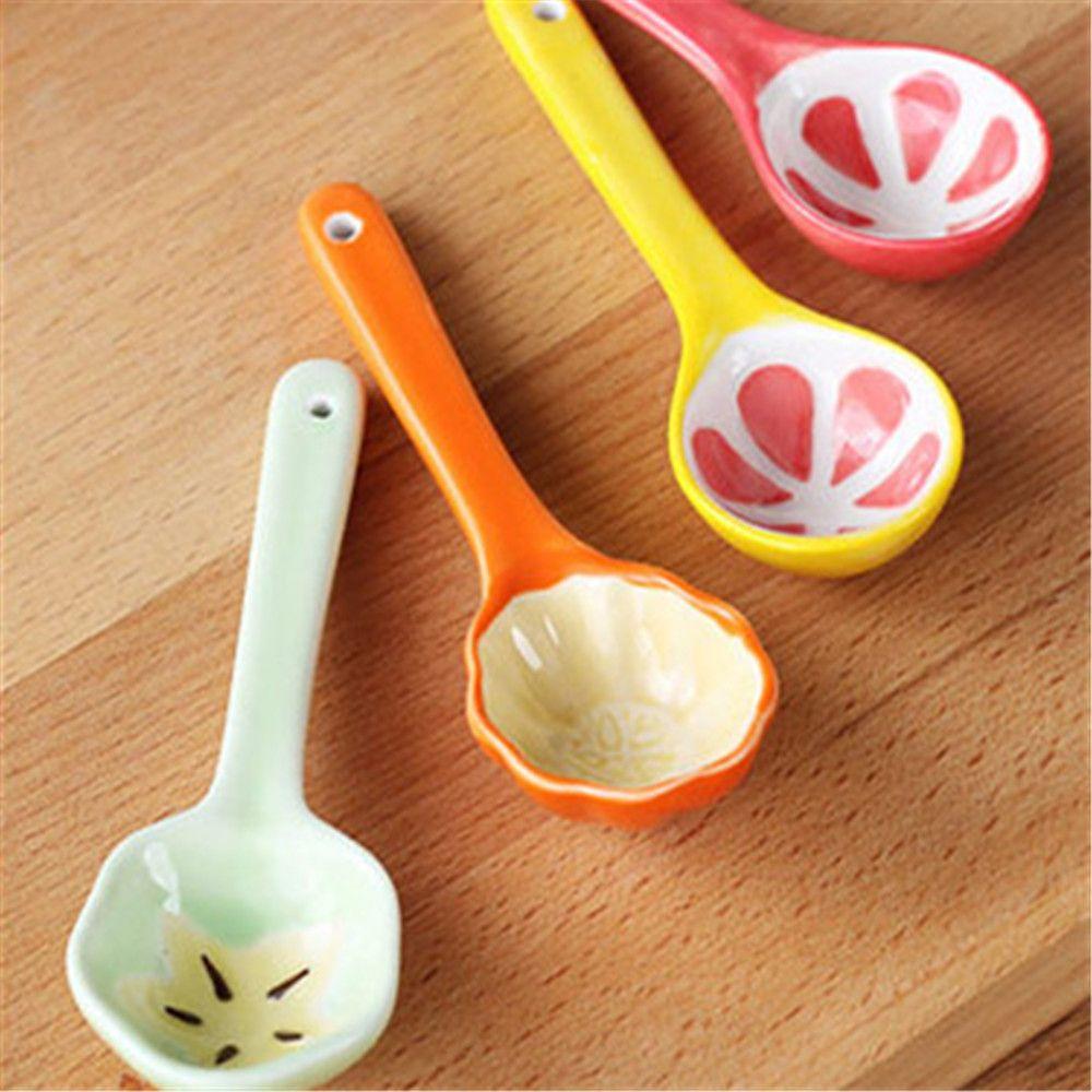 Cute Ceramic Coffee Spoons Spoon Cartoon Fruit Shape Teaspoons