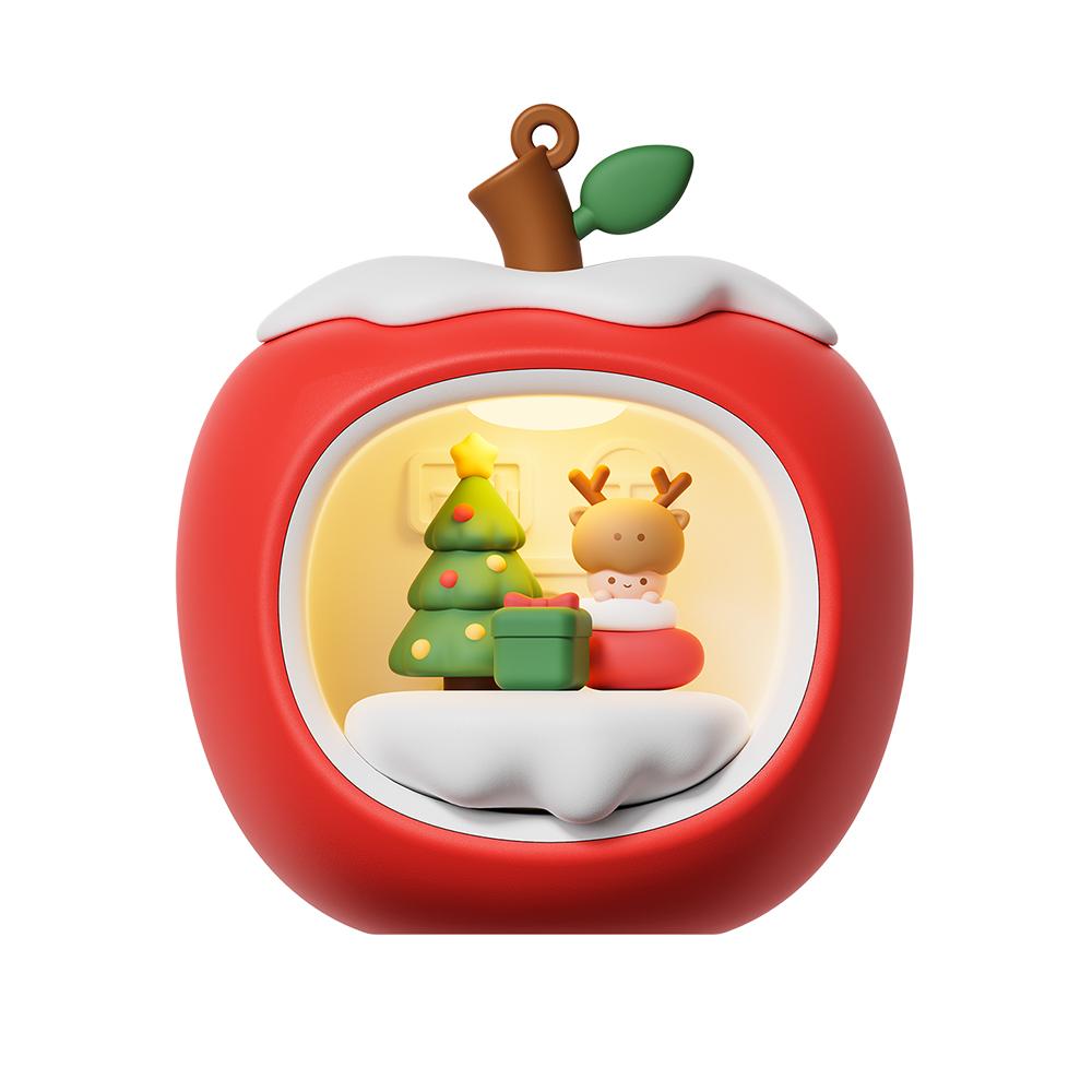 Ночник «Яблочный домик» с 3 уровнями яркости, Рождественские ночники для сна, Перезаряжаемый рождественский светильник для детей, Рождественский подарок