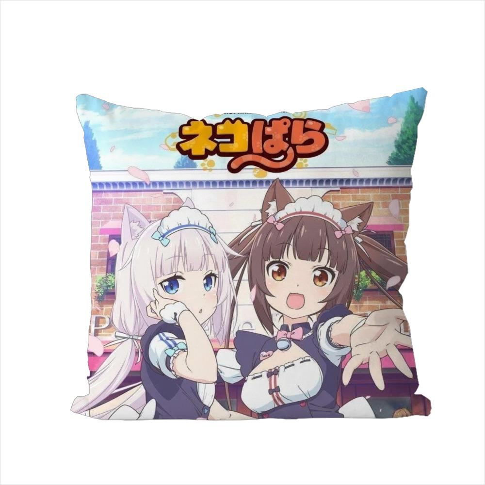 Наволочка NekoPara для Автомобиля Дивана Декоративная Домашняя Двусторонняя Печать Плюшевая Квадратная Подушка-Бросок Чехол