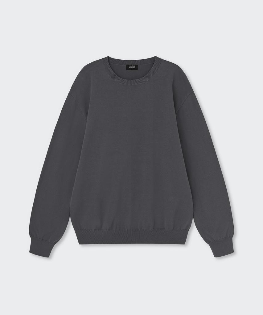 MUSINSA STANDARD Washable Supima Cotton Crew Neck Knit [Gray]