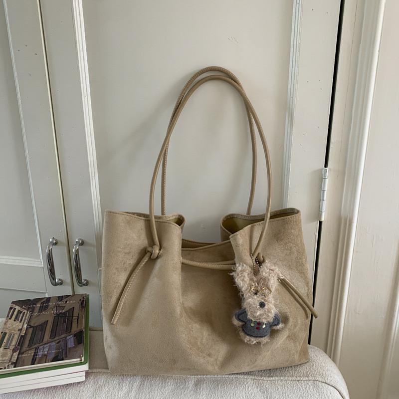 IELGY Ladies Tote Bag Casual Large Capacity Retro Suede Commuter Bag