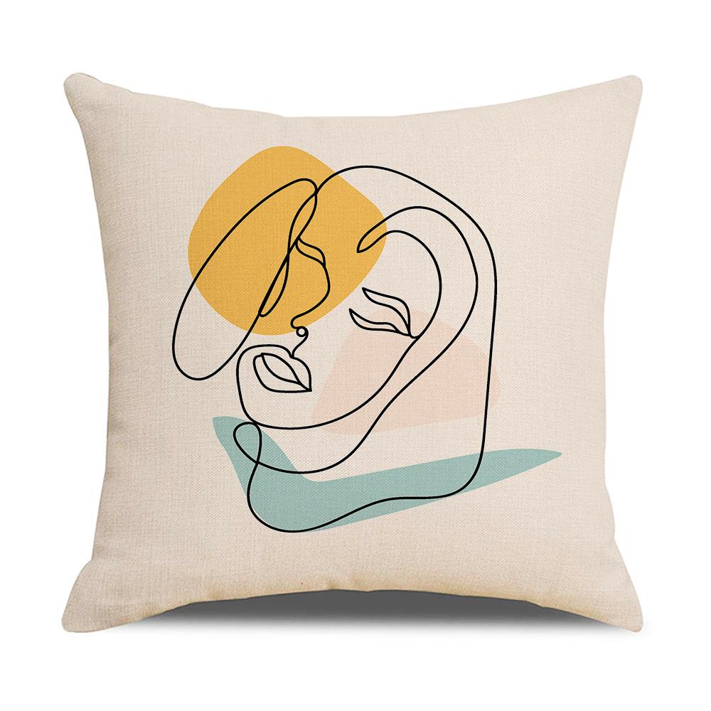 Modern Simple Geometric Abstract Illustration Linen Pillow Cover New Home Sofa Cushion Cover Cushion Cover