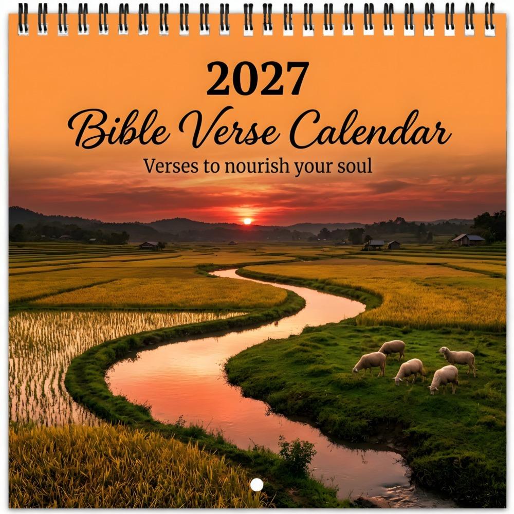 Jesus Christ Theme 2027 Bible Verse Calendar 12 Month Scripture Calendar Christmas Gift