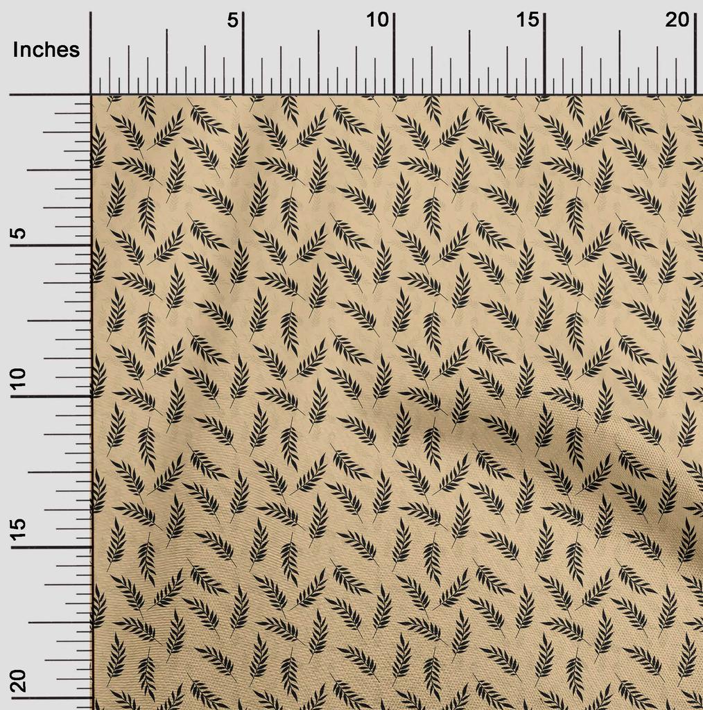 oneOone Cotton Flex Dark Beige Fabric Leaves Sewing Craft Projects Fabric Prints By Yard 40 Inch