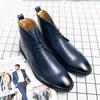 Comfortable Men's Ankle Boots Casual Leather Shoes Brand Male Basic Boots Leisure Walk High Top Shoes Lace-Up Botas