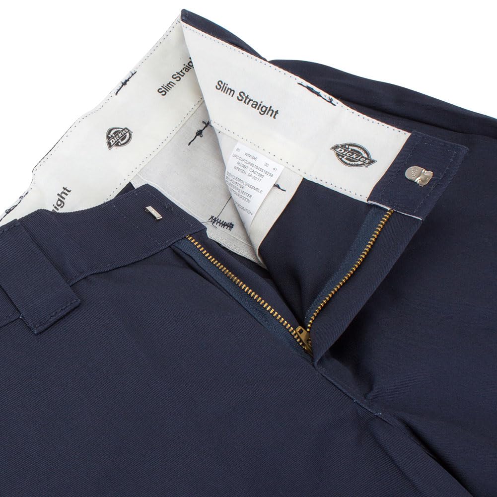 Dickies Брюки рабочие заниженной посадки Slim Fit, WP873, Мужские брюки чинос, Темно-синий (DN), Размер W42L32 (Параллельный импорт)