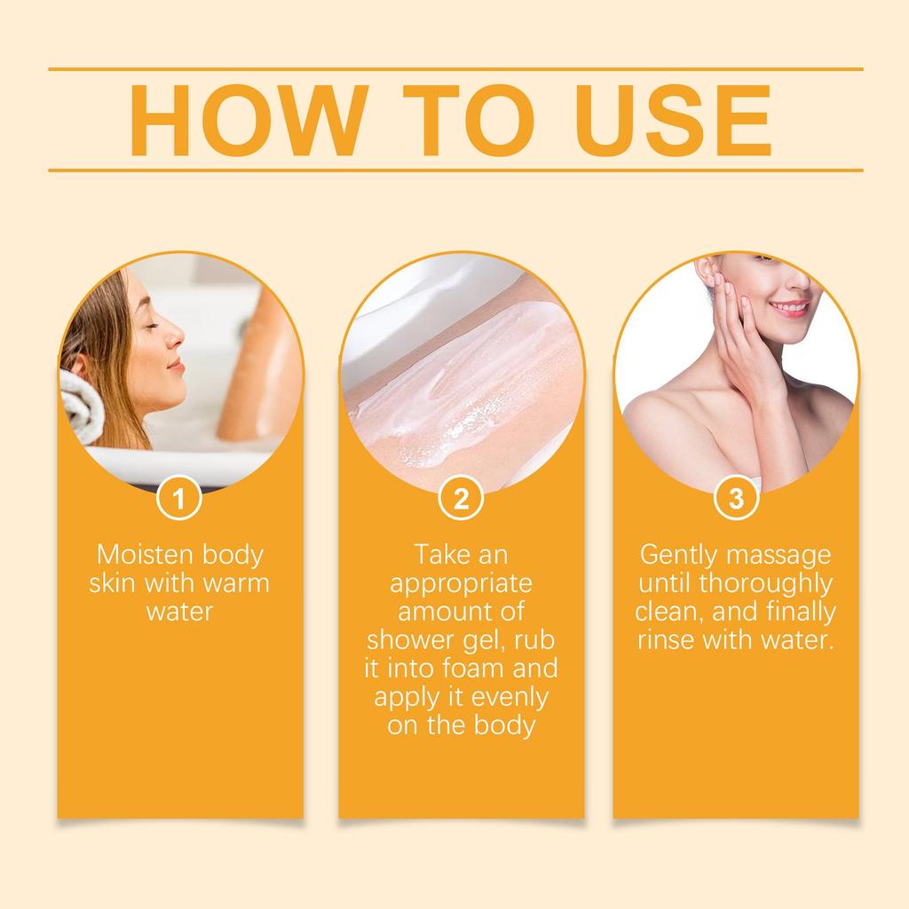 Апельсиновый увлажняющий гель для душа Fresh Orange Serum Мягко питает тело Очищающий увлажняющий гель для душа