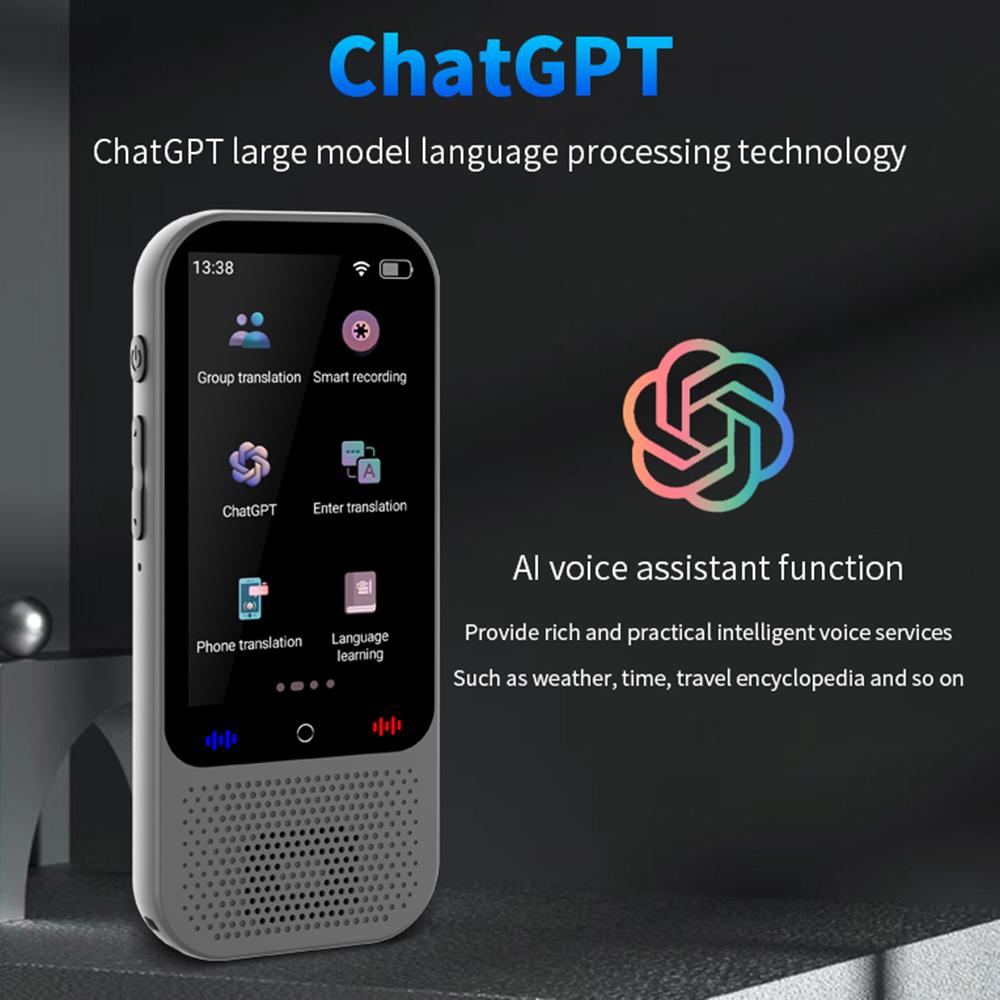 Портативное устройство для перевода языков S80 Pro 16 языков офлайн-перевода Функция ChatGPT с голосовым переводом на 138 языков