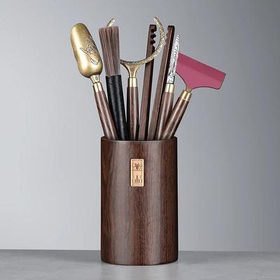 Аксессуары для чайного сервиза Daquan, бытовая ретро-емкость для хранения черного дерева, практичная подставка для чайной чашки, украшение для рабочего стола, медь, новый китайский стиль, 1 шт.