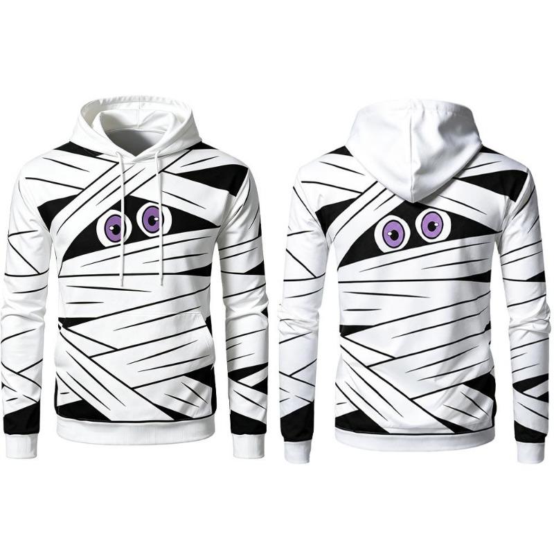 Y2K Spooky Halloween 3D Print Hoodie Men Women Scary Creature Eyeball Graphic Pullover Autumn Holiday Party Cosplay Sweatshirt