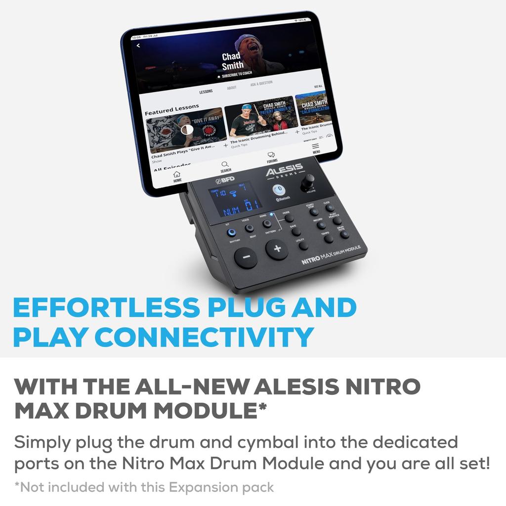 Пакет расширения для электронной ударной установки Alesis Nitro Max Kit Сетчатый том-пэд 10-дюймовая тарелка с функцией заглушения Соединительный кабель Пакет расширения Nitro Max