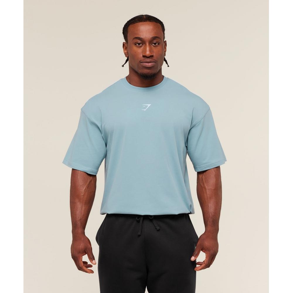 Gymshark Силовая футболка Скамья Синий A4b9w Udr4