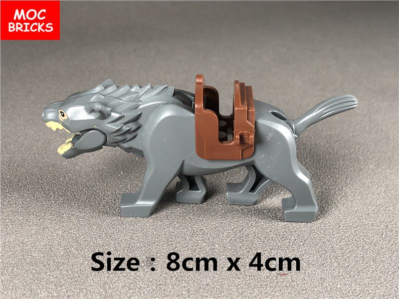 Нетоксичные Moc Кирпичи DIY Животное Волк Фигурка Аксессуары Образовательные Строительные Блоки Собранные Игрушки Подарки для Детей
