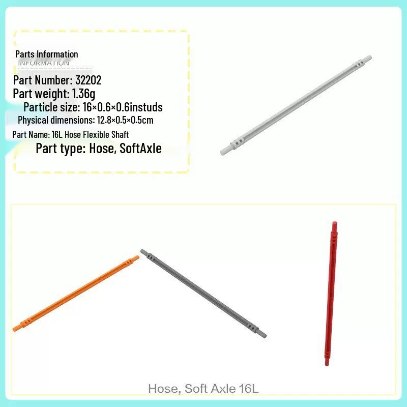 Совместимый с Lego 32202: Маленькая частица 16М Нет. 16 Гибких строительных блоков с крестовой осью - Образовательные аксессуары для рамы автомобиля