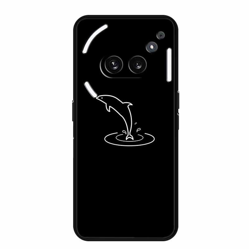 Чехол-бампер Nothing Phone 2A, светящийся в темноте, из мягкого черного ТПУ, с простым дизайном в виде линии