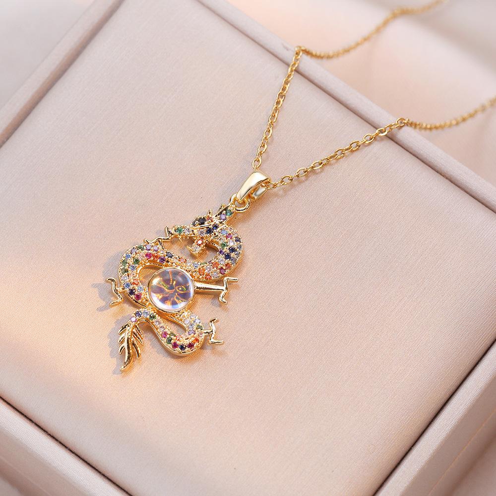 Роскошное ожерелье с подвеской в ​​виде дракона для женщин, новинка 2024 года, цепочка из нержавеющей стали, ювелирные изделия, аксессуары для вечеринок