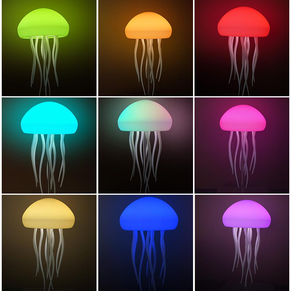 Upgrade Voice Control Dancing Jellyfish Lamp with Remote Control Rechanging Table Night Light Color Changing Atmosphere Light Birthday Christmas Gift