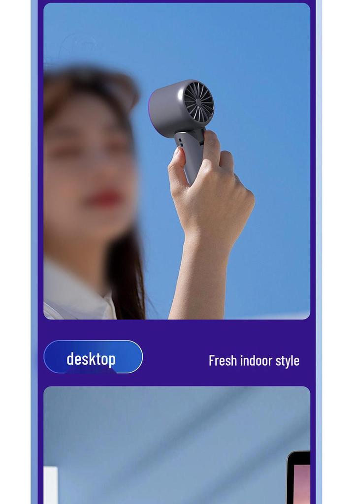 Portable High-Speed Mini Fan with Digital Display - Long-Lasting, Foldable, and Cooling