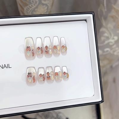 Чисто ручная работа Фототерапия Носимые ногтевые пластины Замороженное время Носимые ногти Готовое изделие Многоразовые накладные ногти