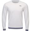 Pullover Warm Long Sleeve Badminton Sweater Men Tops White AMBU295-2