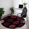 1pc Lips Print Pattern Carpet for Office Non-Slip, Round Carpet, Soft & Comfortable, Carpet for Office, Lightweight Round Floor Mat yy251226071