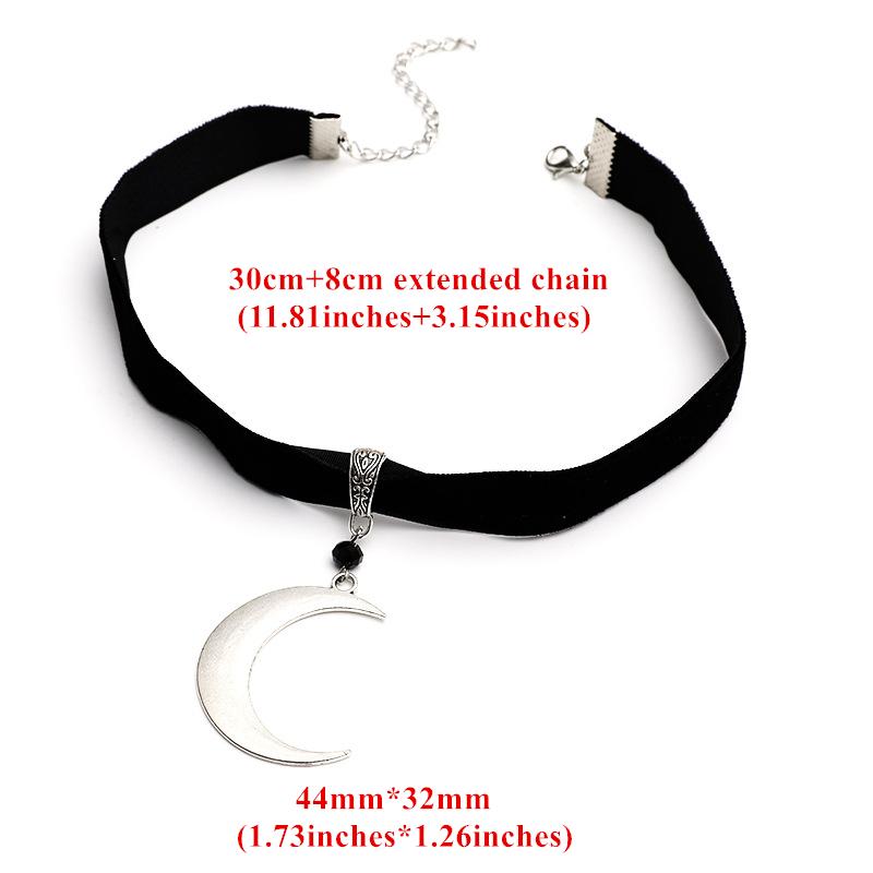 Модный кулон-чокер с полумесяцем, ожерелье-шарм, готические ведьмовские панк-ювелирные изделия, креативные подарки