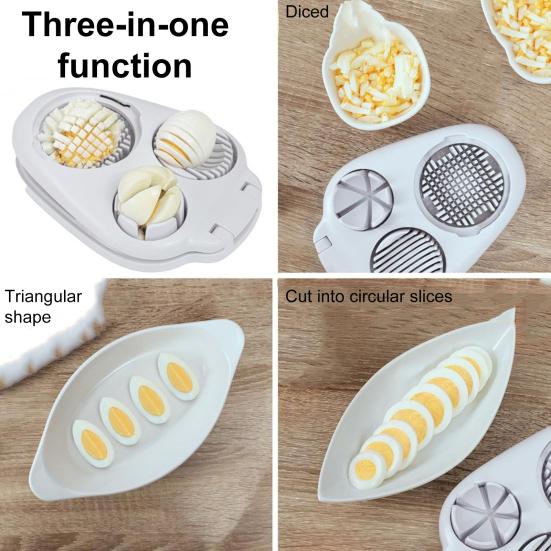 Yousheng Яйцерезка для вареных яиц Яйцерезка 3-в-1 Нержавеющая сталь Измельчитель яиц Яйца Виноград Клубника Слайсер