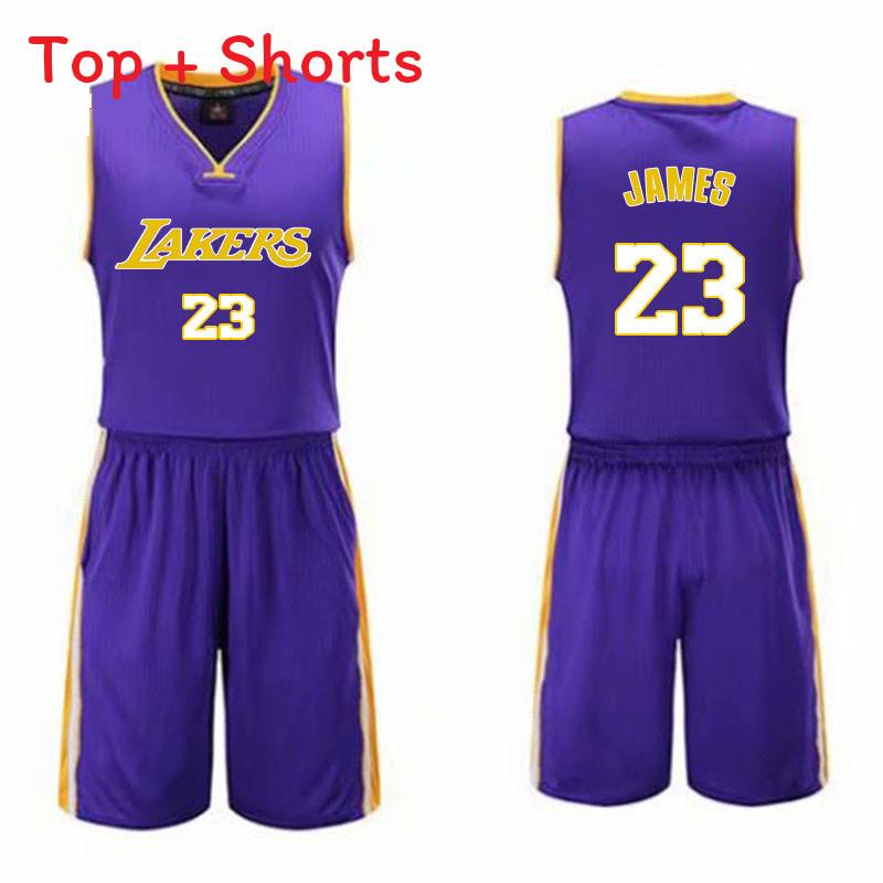 Баскетбольный комплект формы Los Angeles Lakers Леброн Джеймс из полиэстера для мужчин и любителей спорта