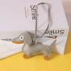 Classic Cute Puppy Dog Bag Pendant Key Chain Fashion PU Leather Dachshund Key Ring Accessories Women
