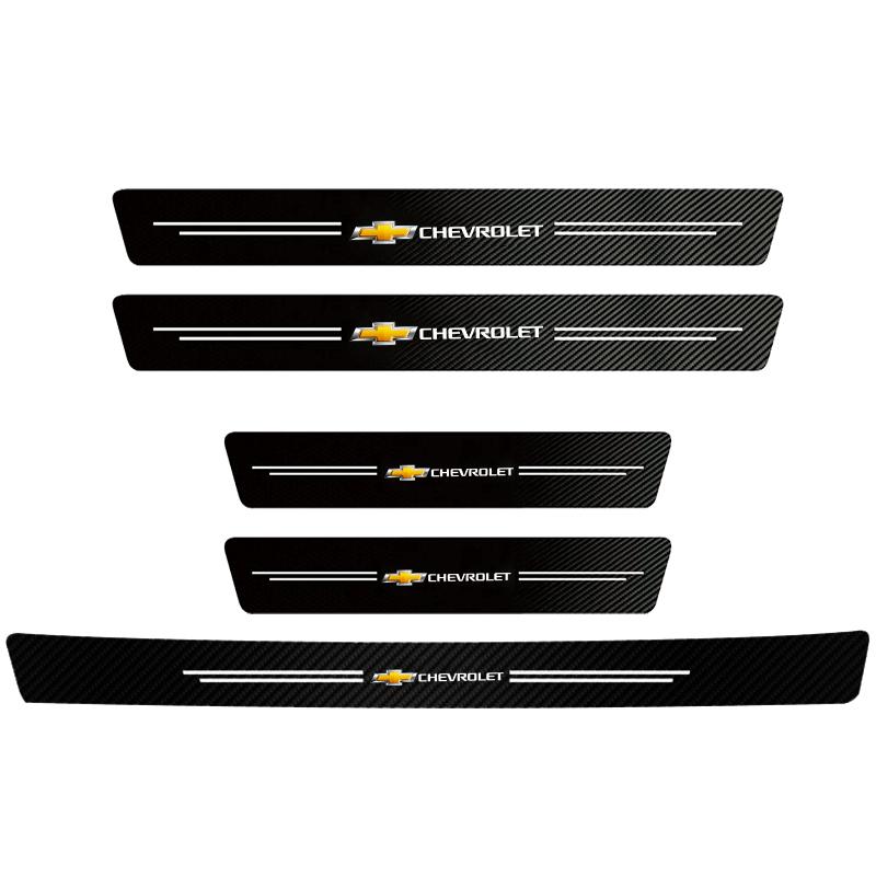 Car Door Sill Sticker Carbon Fiber Decal Threshold Side Anti Scratch Waterproof For Chevrolet CRUZE Spark Captiva Epica Optra