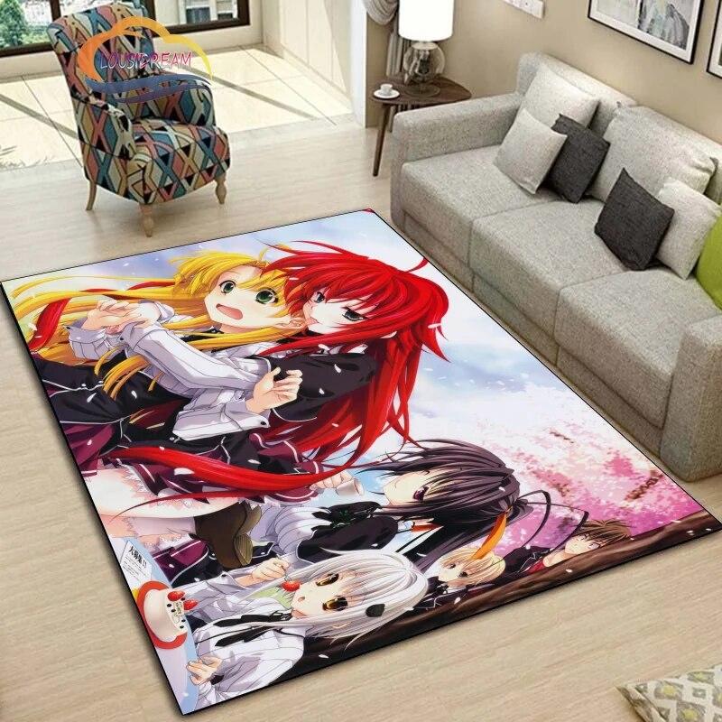 Ковер DxD для средней школы, милый сексуальный коврик с героями аниме для девочек, мультяшный ковер, большой декоративный нескользящий коврик в гостиной, для йоги для девочек