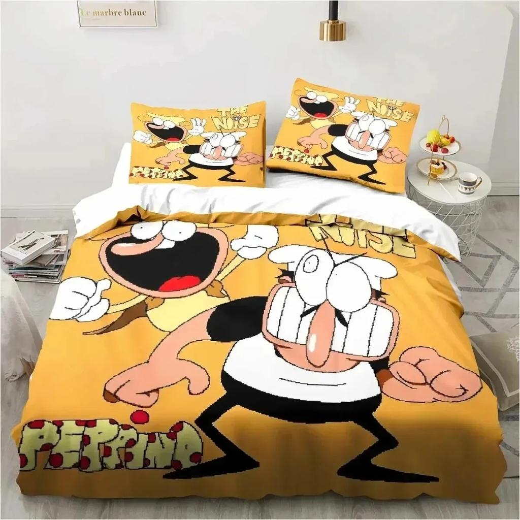 Luxury New 3D Print Pizza Tower Classic Pixel Style Game Bedding Set Duvet Cover Bed Set Quilt Cover Pillowcase Queen Boys Adult