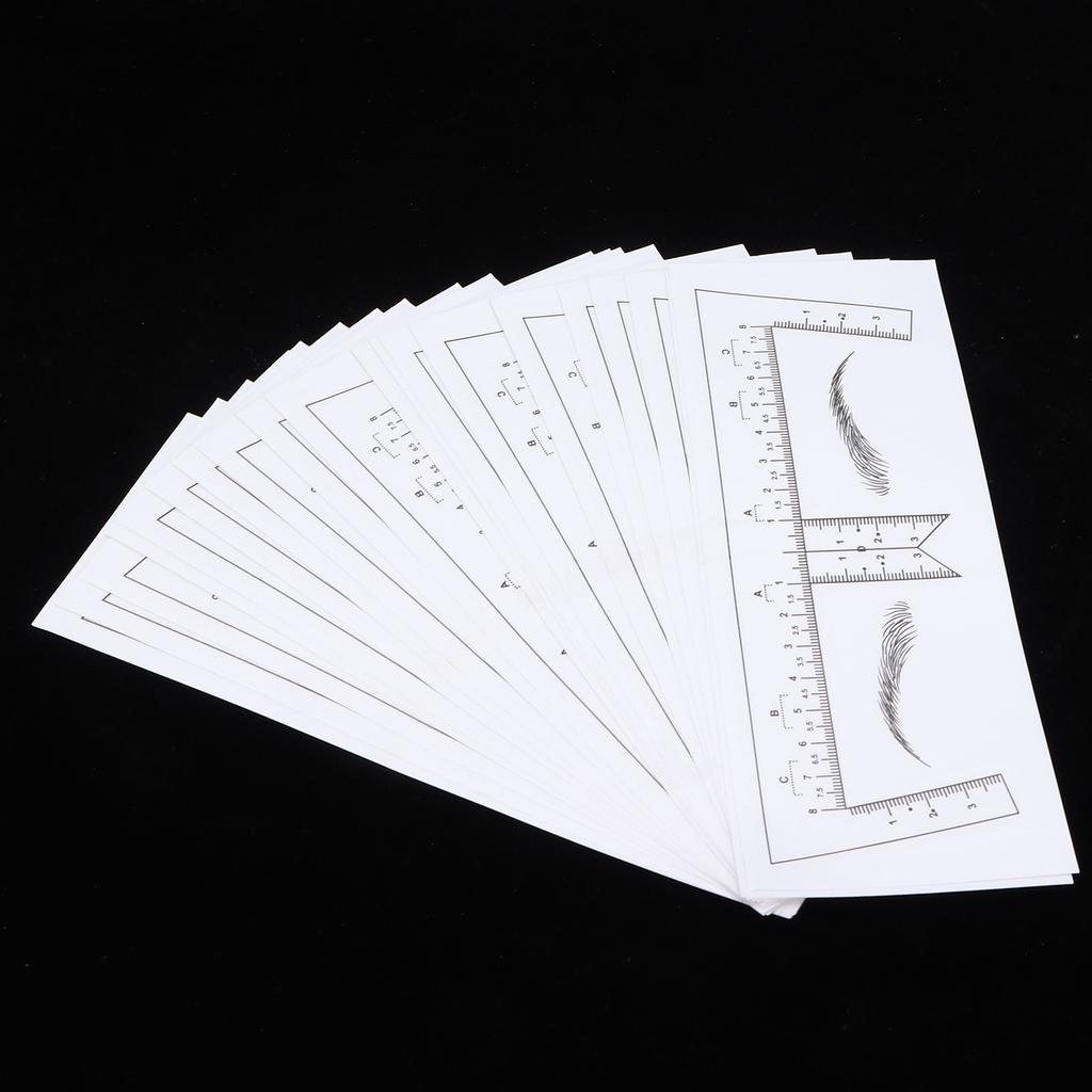 50Pcs Transparent Eyebrow Stencils Stickers Microblading Eyebrow Ruler SelfAdhesive Brow Sticker